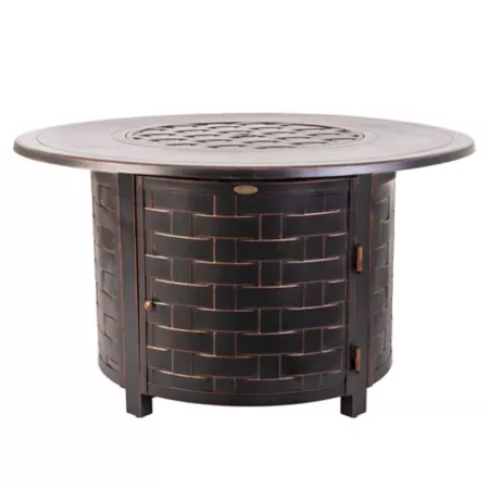 Fire Sense Perissa Woven Round Aluminum LPG Fire Pit Fire Pits