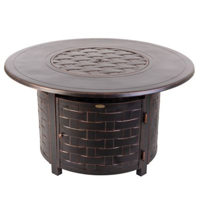 Image showing 3 th Fire Sense Perissa Woven Round Aluminum LPG Fire Pit