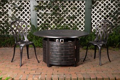 Image showing 6 th Fire Sense Perissa Woven Round Aluminum LPG Fire Pit