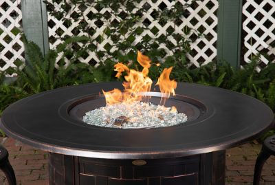 Image showing 8 th Fire Sense Perissa Woven Round Aluminum LPG Fire Pit