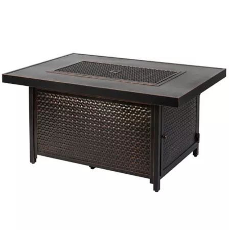 Fire Sense Weyland LPG Rectangular Aluminum Fire Pit Fire Pits