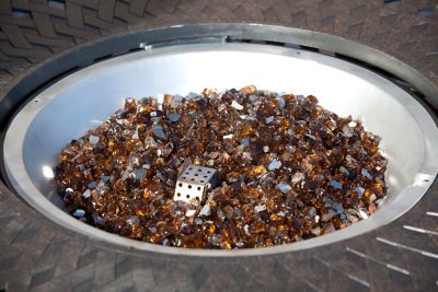 Image showing  Burnt Bronze Reflective Fire Glass