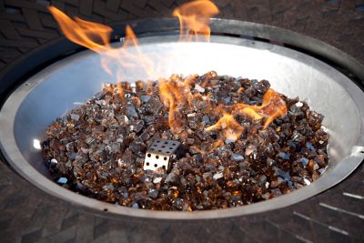 Image showing  Burnt Bronze Reflective Fire Glass