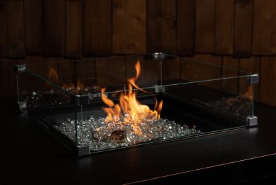 Image showing 5 th Fire Sense Tempered Glass Wind Guard for Square Fire Pits
