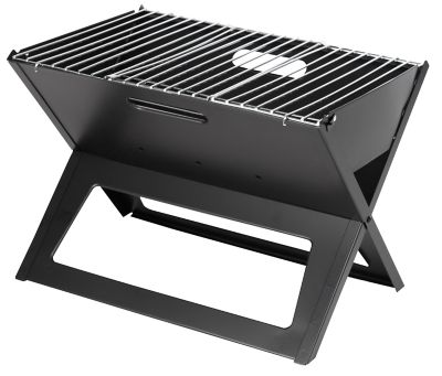 Fire Sense Charcoal Simone Cast Aluminum Bench Notebook Grill, 17.34 in. x 11.82 in. Cooking Area