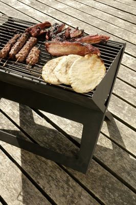 Image showing  Charcoal Simone Cast Aluminum Bench Notebook Grill, 17.34 in. x 11.82 in. Cooking Area