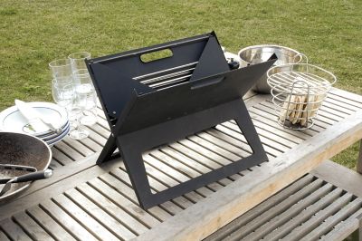 Image showing  Charcoal Simone Cast Aluminum Bench Notebook Grill, 17.34 in. x 11.82 in. Cooking Area