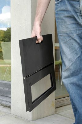 Image showing  Charcoal Simone Cast Aluminum Bench Notebook Grill, 17.34 in. x 11.82 in. Cooking Area