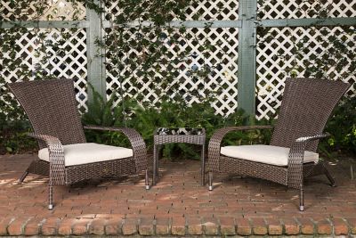 Image showing  3 pc. Coconino Wicker Conversation Set, Mocha Finish