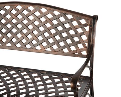 Image showing  40 in. Cast-Aluminum Patio Bench, Antique Bronze Finish