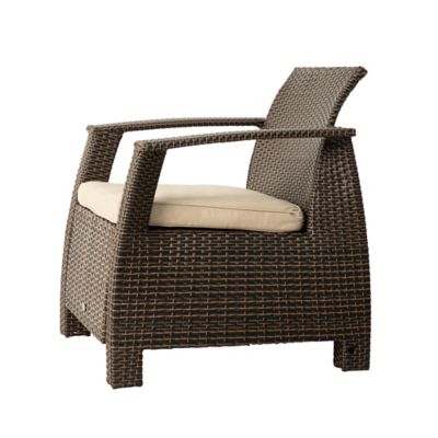 Image showing  Bondi Deluxe Wicker Patio Armchair, Mocha Finish
