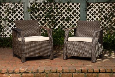 Image showing  Bondi Deluxe Wicker Patio Armchair, Mocha Finish