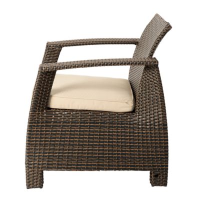 Image showing  Bondi Deluxe Wicker Patio Armchair, Mocha Finish