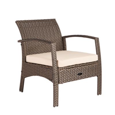 Patio Sense Bondi Wicker Outdoor Armchair, Mocha Finish