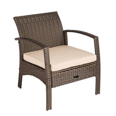 Image showing 1 th Patio Sense Bondi Wicker Outdoor Patio Armchair, Mocha Finish