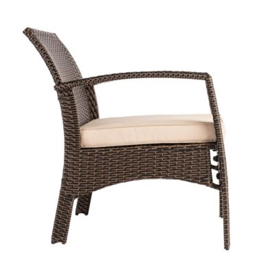 Image showing 2 th Patio Sense Bondi Wicker Outdoor Patio Armchair, Mocha Finish