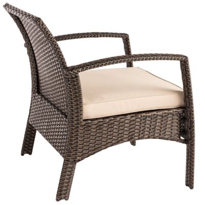Image showing 4 th Patio Sense Bondi Wicker Outdoor Patio Armchair, Mocha Finish