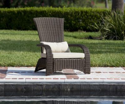 Image showing 5 th Patio Sense Deluxe Coconino Wicker Chair, Mocha Finish