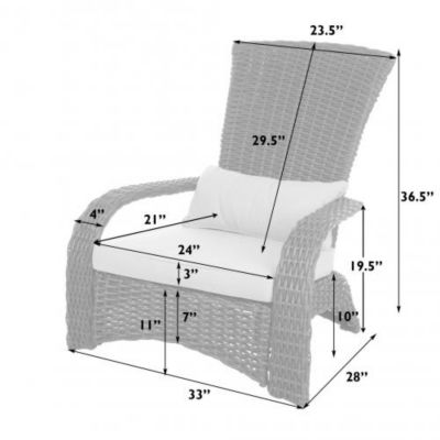 Image showing 6 th Patio Sense Deluxe Coconino Wicker Chair, Mocha Finish
