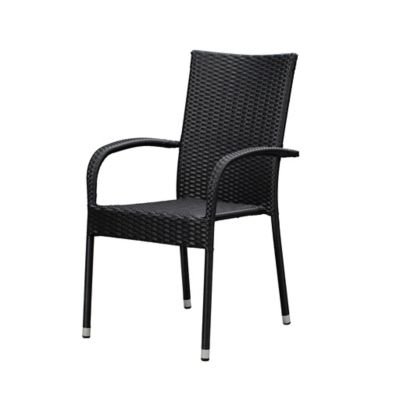 Patio Sense 4 pc. Morgan Outdoor Wicker Chair Set, Black