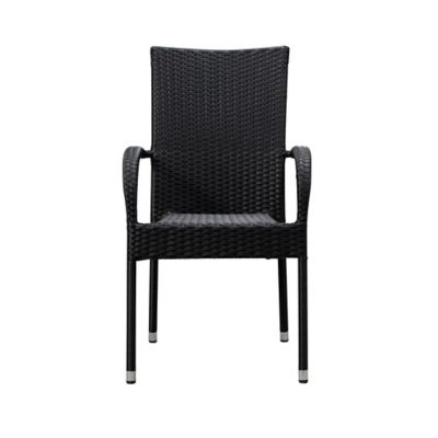 Image showing  4 pc. Morgan Outdoor Wicker Chair Set, Black