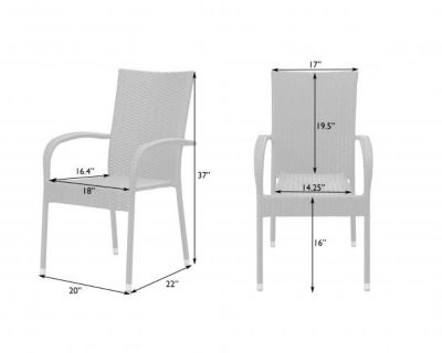 Image showing  4 pc. Morgan Outdoor Wicker Chair Set, Black