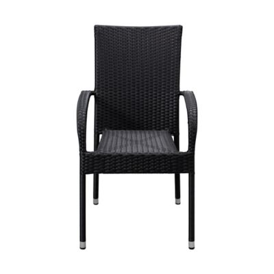 Image showing  4 pc. Morgan Outdoor Wicker Chair Set, Black