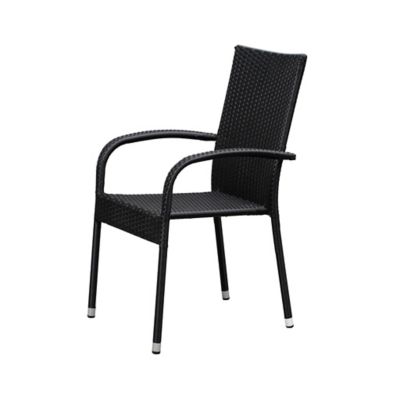 Image showing 6 th Patio Sense 4 pc. Morgan Outdoor Wicker Chair Set, Black