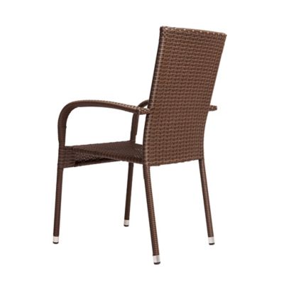 Image showing 6 th Patio Sense Morgan Outdoor Wicker Chair, Mocha Finish