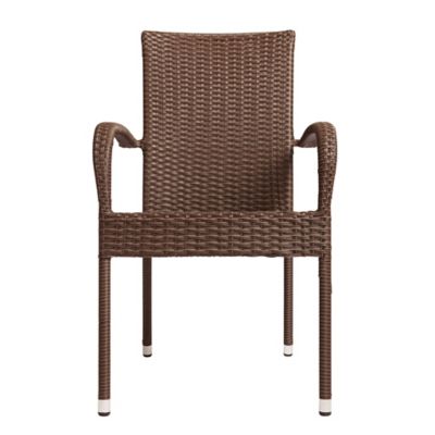 Image showing 7 th Patio Sense Morgan Outdoor Wicker Chair, Mocha Finish