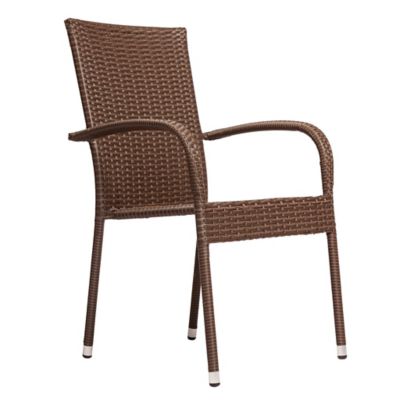 Image showing 9 th Patio Sense Morgan Outdoor Wicker Chair, Mocha Finish
