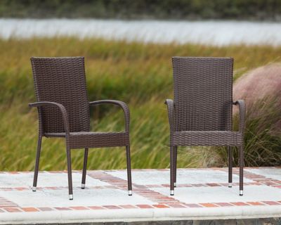Image showing 10 th Patio Sense Morgan Outdoor Wicker Chair, Mocha Finish
