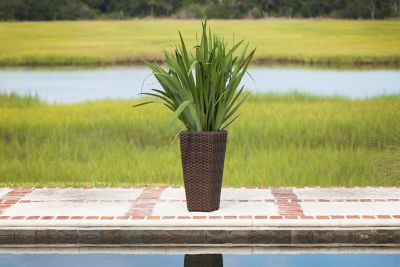 Image showing  Wicker 2 pc. Alto Planter Set with Removable Drain Plug