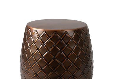Image showing  Braga Metal Stool-Table-Container, Copper Finish