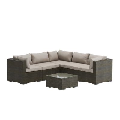 Patio Sense 2 pc. Sino Patio Wicker Sofa Set, Mocha Finish