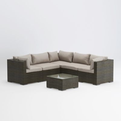 Image showing  2 pc. Sino Patio Wicker Sofa Set, Mocha Finish