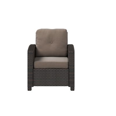 Patio Sense Miles Wicker Patio Club Chair, Mocha