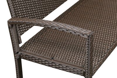 Image showing  Miles Patio Bench, Mocha Wicker