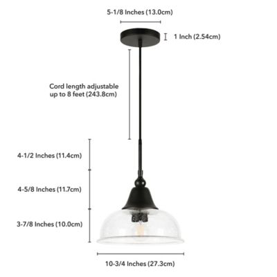 Image showing  1-Light Magnolia Seeded Glass Pendant Light, Blackened Bronze