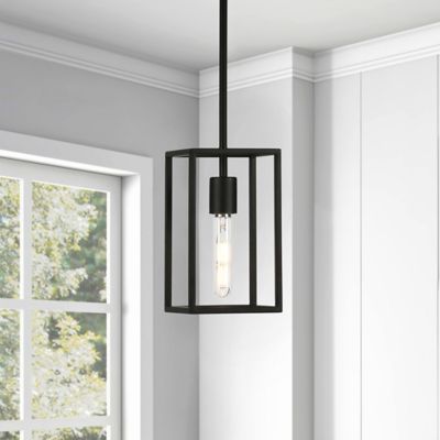 Image showing  1-Light Cuadro Square Framed Pendant Light