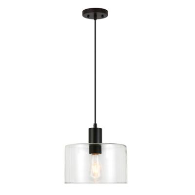 Hudson&Canal Henri Pendant Light, 8 ft. Polyester Weave Cord