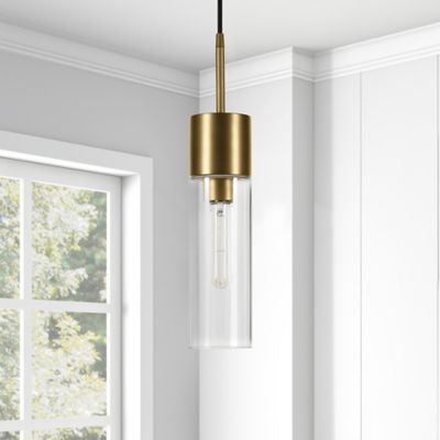 Image showing  1-Light Lance Metal and Glass Pendant Light