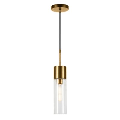 Image showing  1-Light Lance Metal and Glass Pendant Light