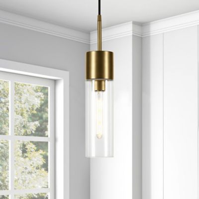 Image showing  1-Light Lance Metal and Glass Pendant Light