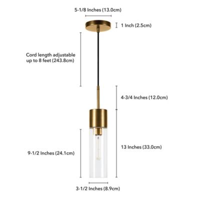 Image showing  1-Light Lance Metal and Glass Pendant Light