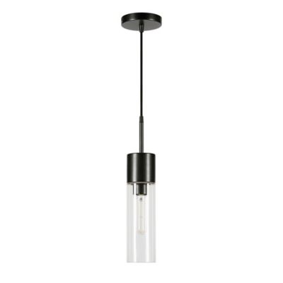 Hudson&Canal Lance Metal And Glass Pendant Light, 8 Ft. Polyester Weave Cord
