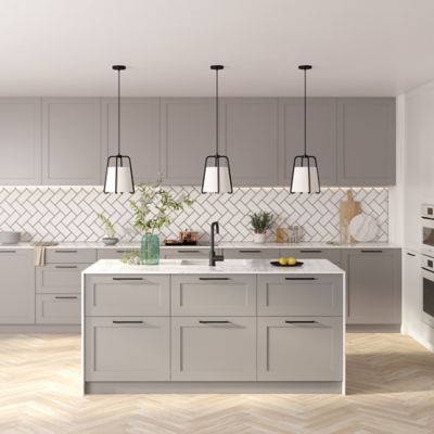 Image showing  1-Light Marduk Metal and Fabric Shade Pendant Light