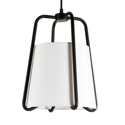 Image showing 7 th Hudson&Canal 1-Light Marduk Metal and Fabric Shade Pendant Light