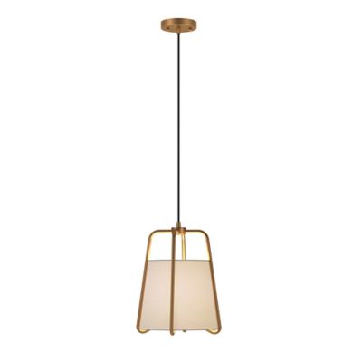 Image showing  1-Light Marduk Metal and Fabric Shade Pendant Light