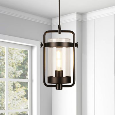 Image showing  1-Light Orion Industrial Metal and Glass Pendant Light
